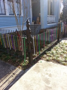 Mardi Gras was a few short weeks away and the beads were blossoming on every surface. 